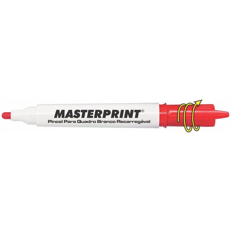 PINCEL QUADRO BRANCO MP 619 RECARREGÁVEL VERMELHO MASTERPRINT