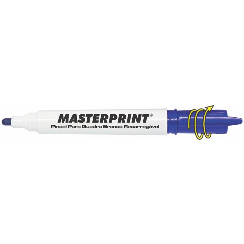 PINCEL QUADRO BRANCO MP 619 RECARREGÁVEL AZUL MASTERPRINT