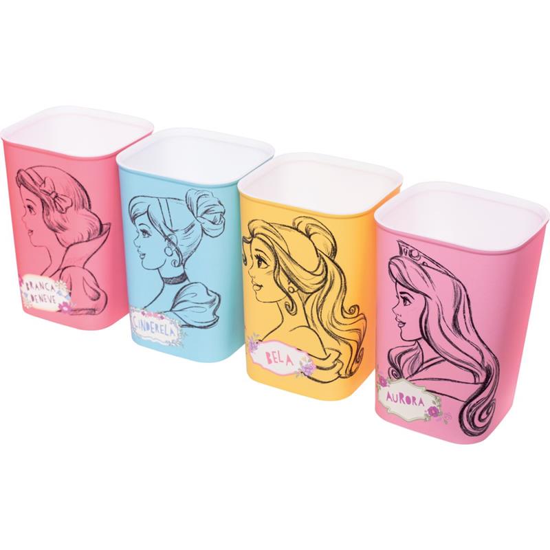 ACESSÓRIO PARA MESA PORTA CANETAS PRINCESAS 4 PEÇAS - PLASUTIL UNIDADE