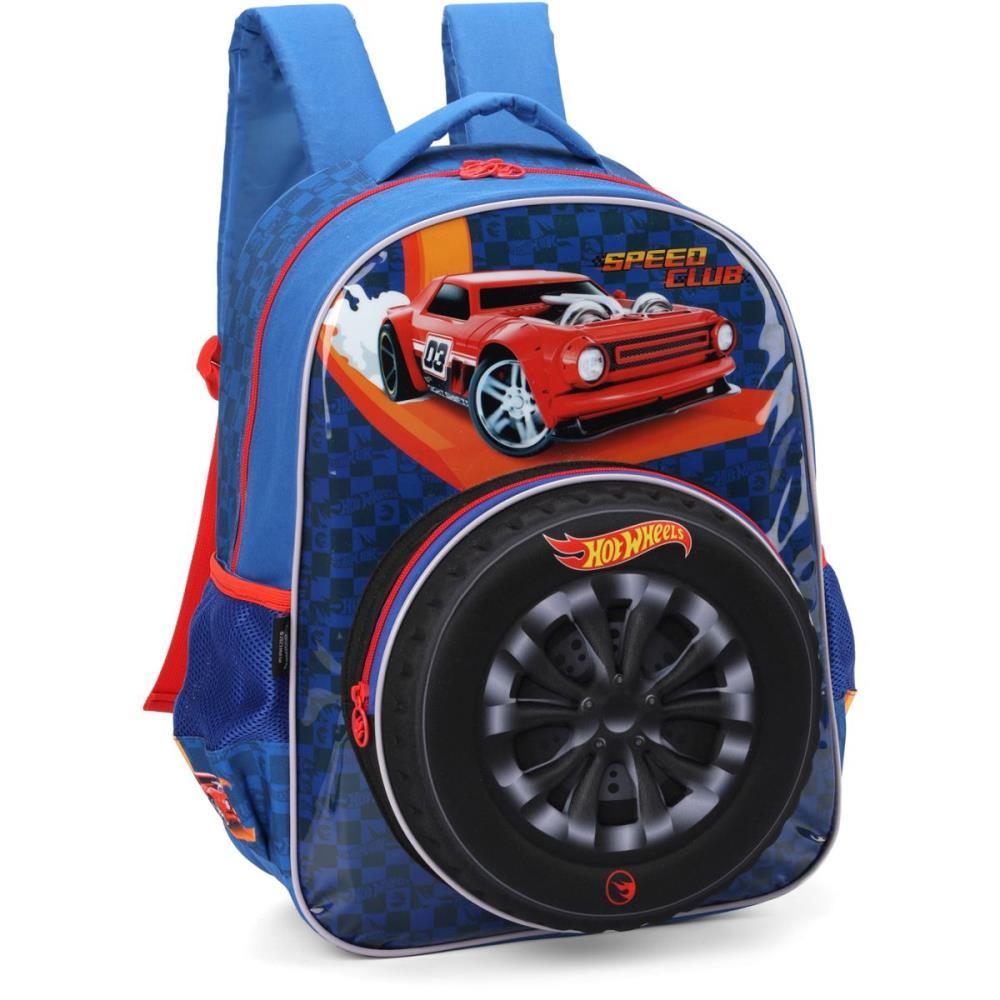 MOCHILA INFANTIL HOT WHEELS G AZUL - LUXCEL UNIDADE