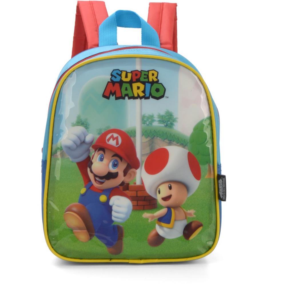 MOCHILA INFANTIL SUPER MARIO BROS. P AZUL - LUXCEL UNIDADE