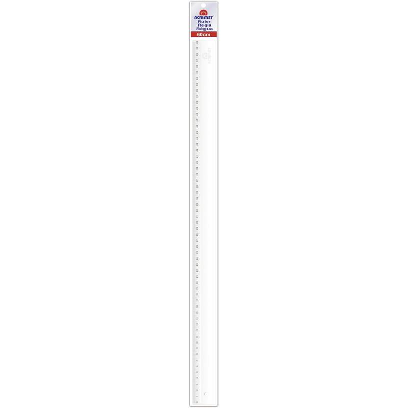 REGUA DE POLIESTIRENO TRANSPARENTE 60CM. - ACRIMET PCT.C/10