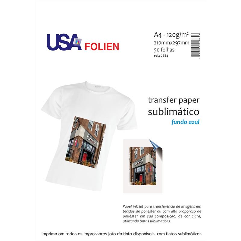 PAPEL TRANSFER SUBLIMATICO FUNDO AZUL A4 - USA FOLIEN PCT.C/50