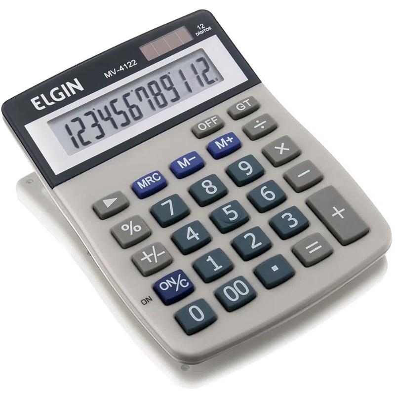 CALCULADORA DE MESA 12 DIG. VISOR LCD SOL/BAT.G10 - ELGIN UNIDADE