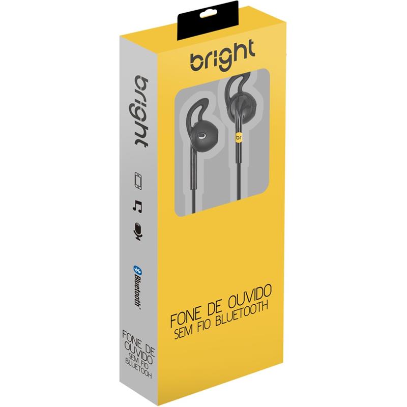FONE DE OUVIDO BLUETOOTH USB 23,4 GHZ PRETO- BRIGHT UNIDADE