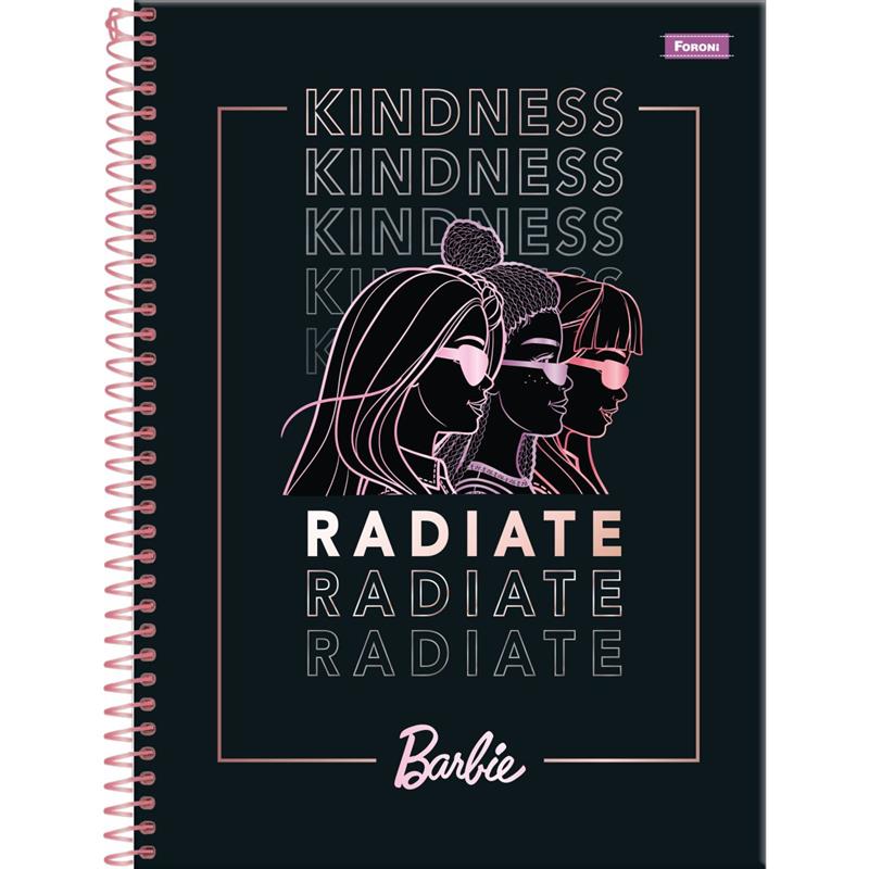 CADERNO 1X1 CAPA DURA BARBIE TEEN 80 FLS. - FORONI PCT.C/04