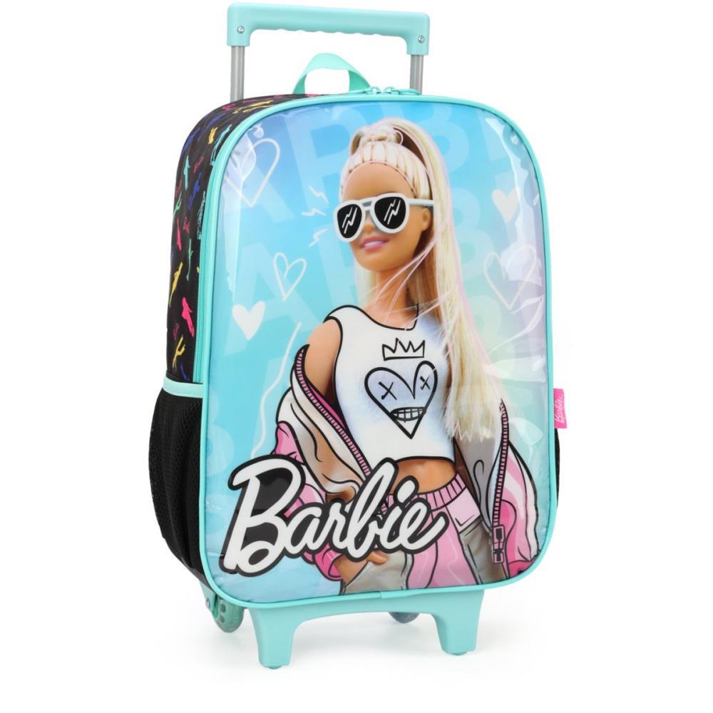 MOCHILA INFANTIL COM RODINHA BARBIE M VERDE - LUXCEL UNIDADE
