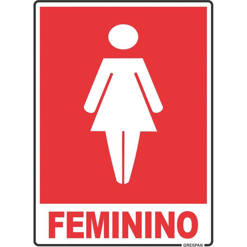 PLACA DE SINALIZACAO FEMININO 15X20CM. - GRESPAN PCT.C/05