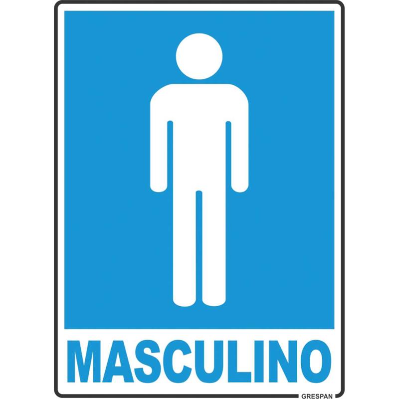 PLACA DE SINALIZACAO MASCULINO 15X20CM. - GRESPAN PCT.C/05