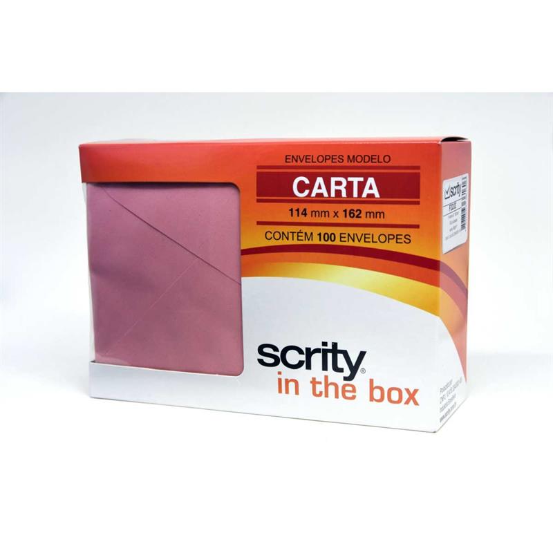 ENVELOPE PARA CARTA (COLORIDO) 114X162 ROSA CLARO FIDJI 80G - SCRITY PCT.C/100