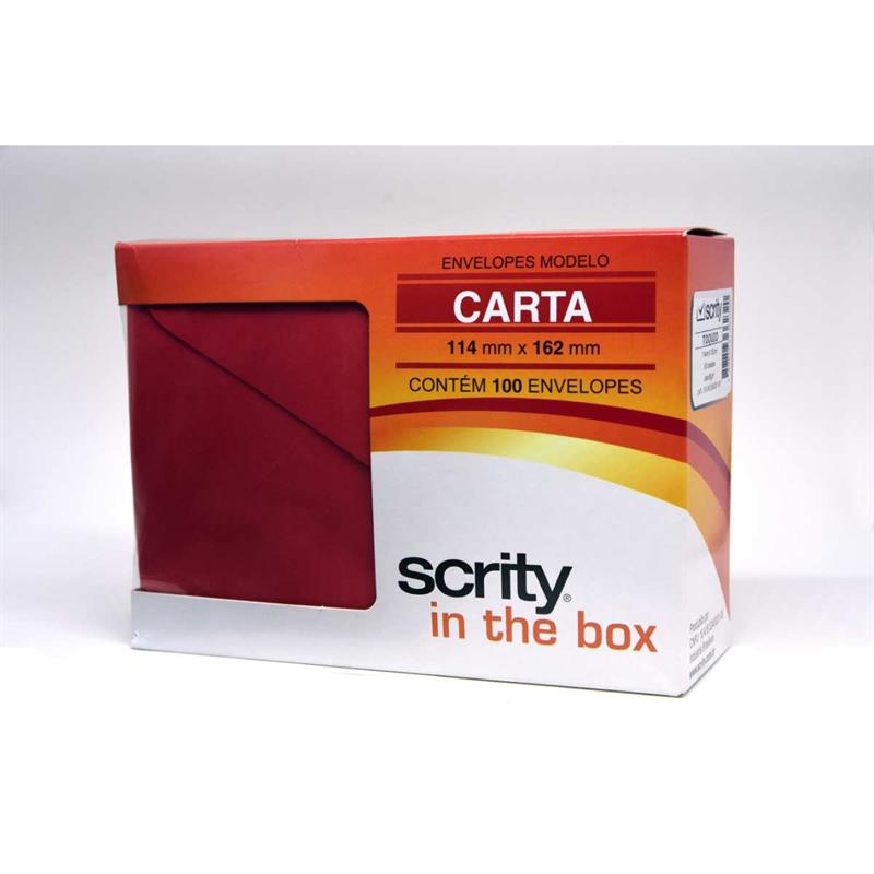 ENVELOPE PARA CARTA (COLORIDO) 114X162 VERMELHO TOQUIO 80G - SCRITY PCT.C/100