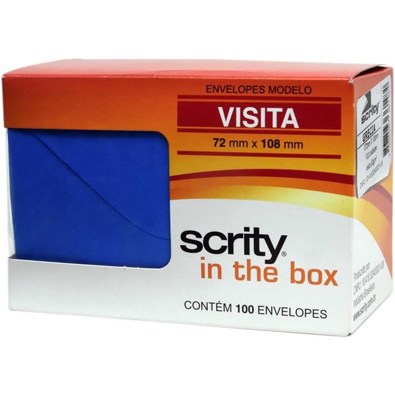 ENVELOPE PARA CARTÃO DE VISITA (COLORIDO) 72X108 AZ. ROYAL GRECIA 80G - SCRITY PCT.C/100
