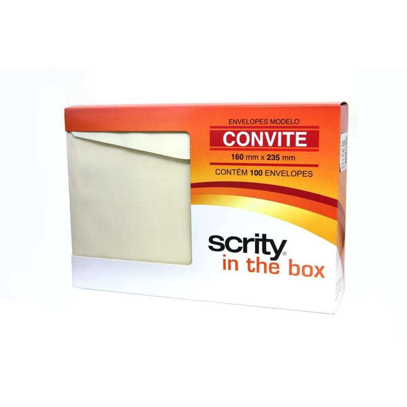 ENVELOPE PARA CONVITE (COLORIDO) 160X235 CREME MARFIM 80G - SCRITY PCT.C/100