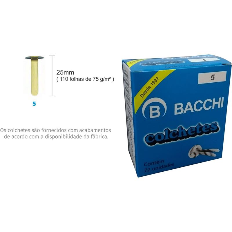 COLCHETE LATONADOS N.05 CX.C/ 72UNID. - BACCHI PCT.C/10
