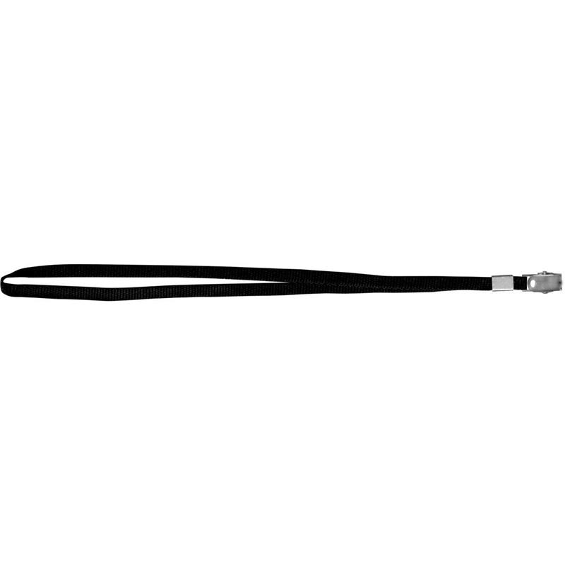 CORDÃO PARA CRACHÁ TECIDO PRETO C/JACARE - REFLEX PCT.C/12