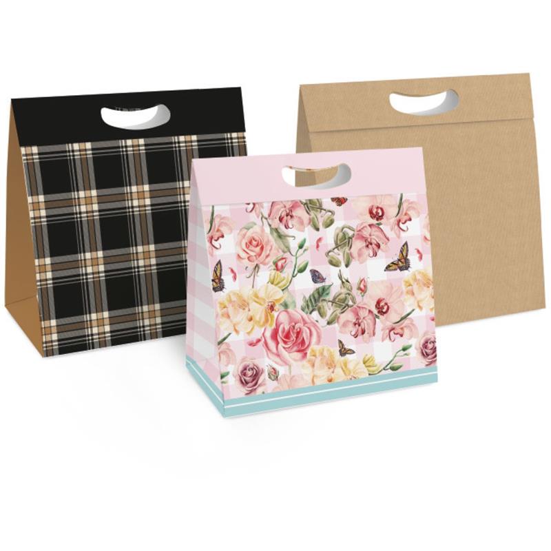 CAIXA PARA PRESENTE DECORADA NEW PLUS G 28,5 X 10 X 38,5 CM SORTIDO - CROMUS PCT.C/10