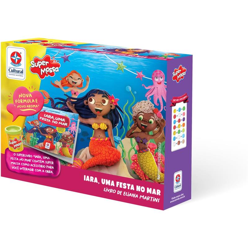 LIVRO BRINQUEDO ILUSTRADO IARA UMA FESTA NO MAR COM MASSA PARA MODELAR - ESTRELA UNIDADE