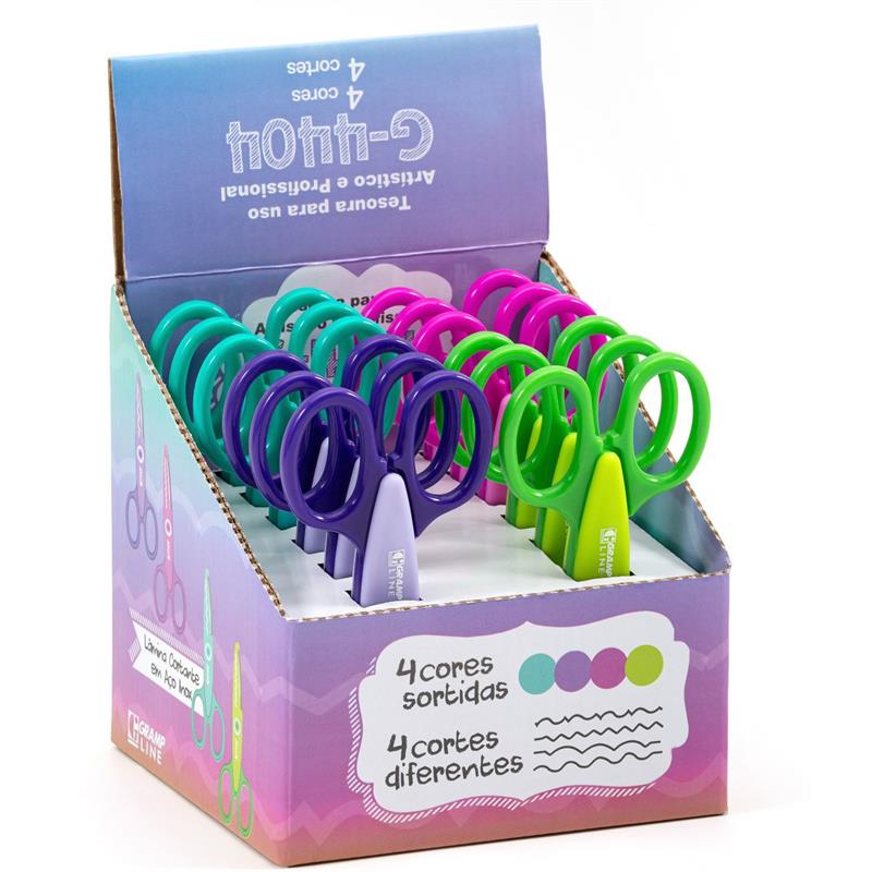 TESOURA ARTESANAL PICOTAR G-4404 13,5 CM (SORTIDO) - GRAMP LINE DP.C/12