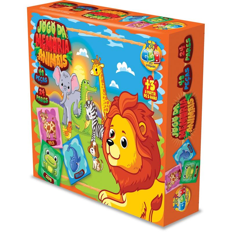 JOGO DA MEMÓRIA ANIMAIS 48 PEÇAS - GGB PLAST UNIDADE