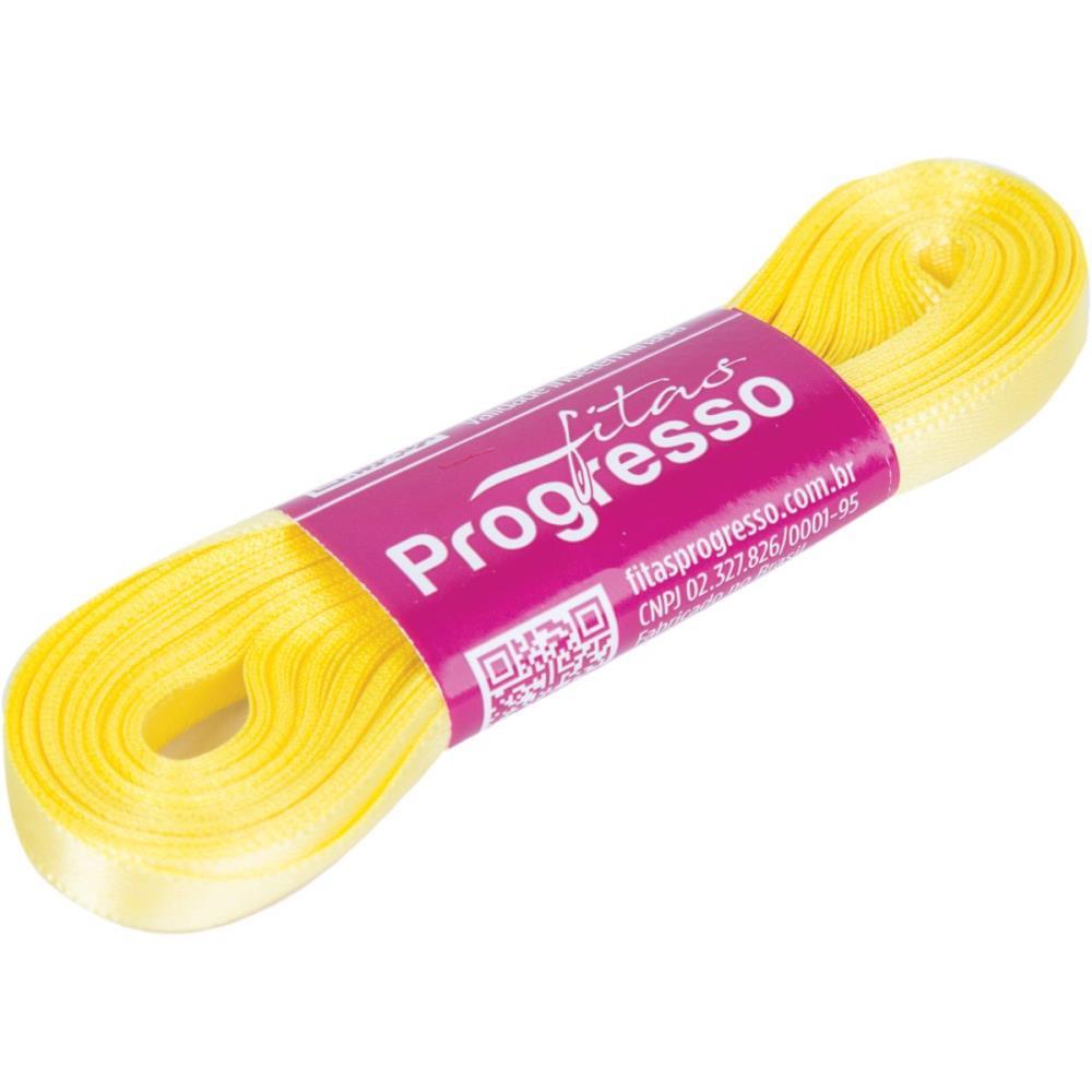 FITA DE CETIM 07MM 10M. AMARELO CANARI 242 FITAS PROGRESSO UNIDADE