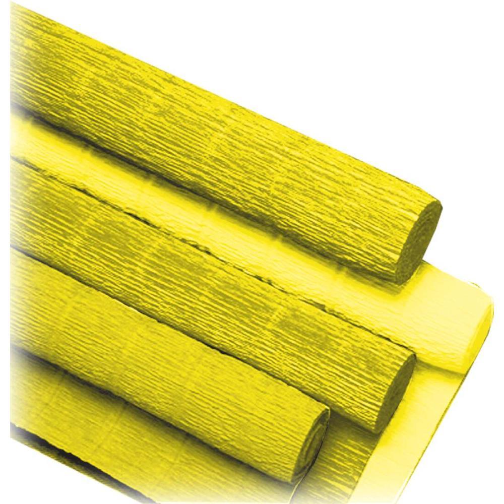 PAPEL CREPOM SUPER CREPE 48CMX2,50M LISO AMARELO V.M.P. CX.C/06