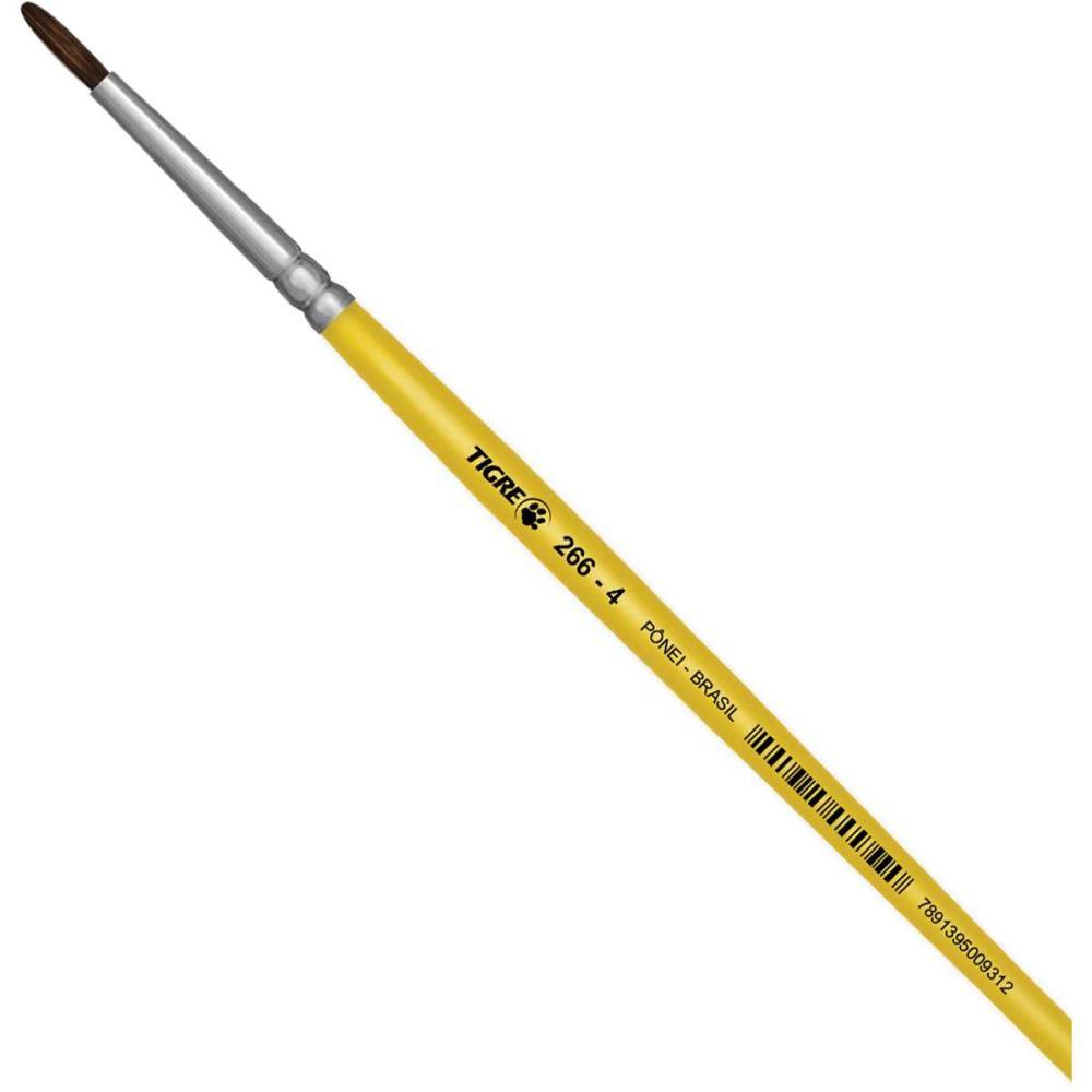 PINCEL ESCOLAR REDONDO 266 N.04 AMARELO PINCEIS TIGRE DUZIA