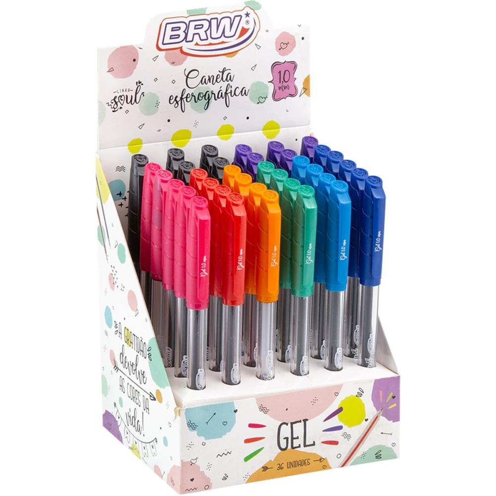 CANETA ESFEROGRAFICA SOUL GEL 8CORES (S) BRW DP.C/36