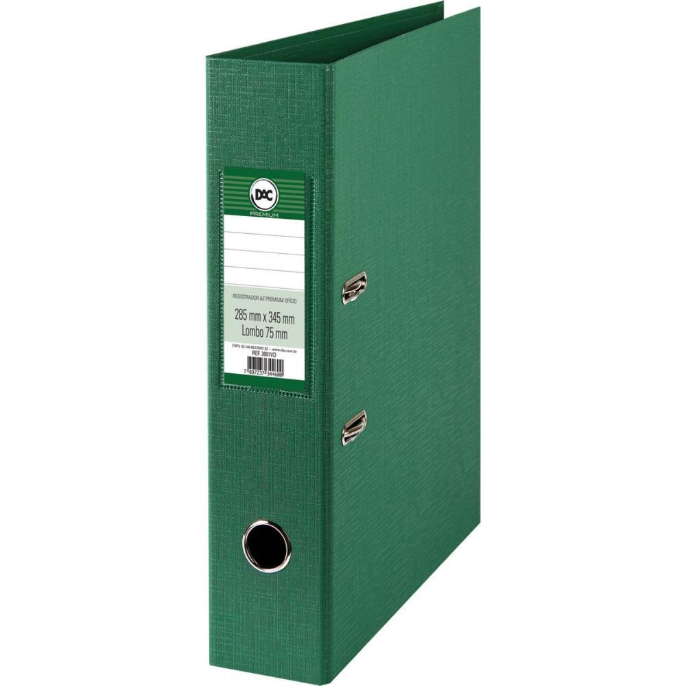 PASTA REGISTRADORA OFICIO LARGA VERDE PREMIUM DAC UNIDADE