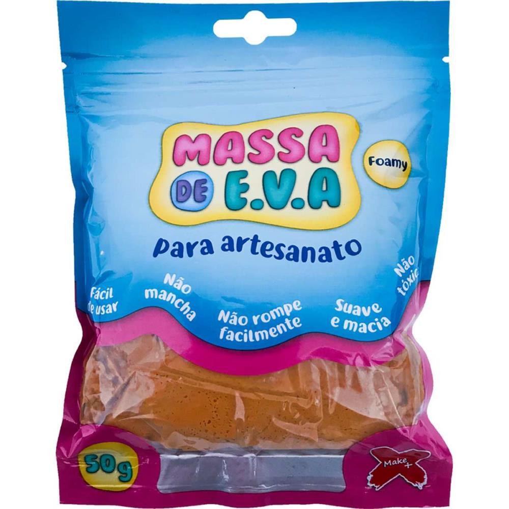 MASSA DE EVA MARROM 50G MAKE+ UNIDADE