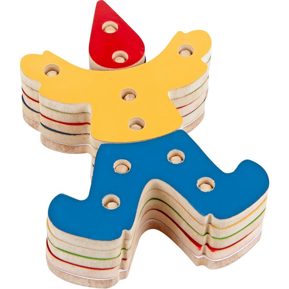 BRINQUEDO PARA MONTAR PALHACO MDF TROQUE/ENCAIXE 12P CARLU UNIDADE