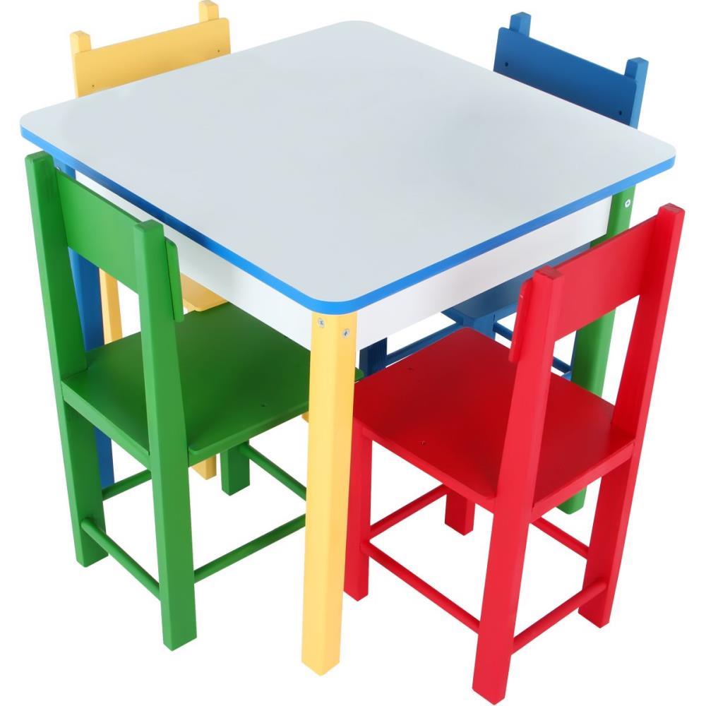 MESINHA/CADEIRA MADEIRA C/4CADEIRAS 60X60CM CARLU UNIDADE