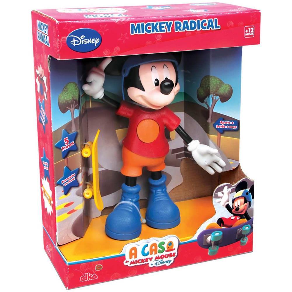 BONECO E PERSONAGEM MICKEY RADICAL C/SOM 31CM. ELKA UNIDADE