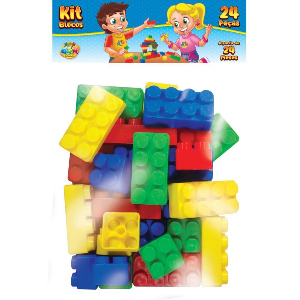 BRINQUEDO PARA MONTAR BLOCOS 24 PECAS GGB PLAST PACOTE