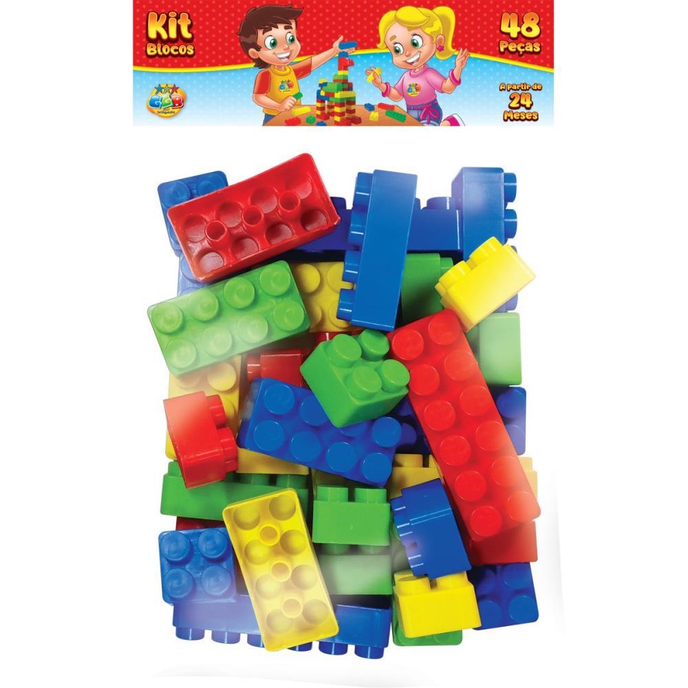 BRINQUEDO PARA MONTAR BLOCOS 48 PECAS GGB PLAST PACOTE