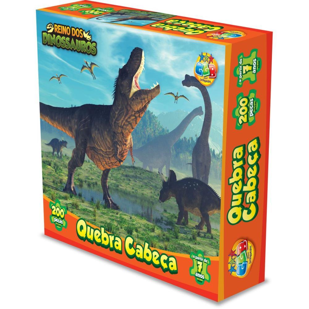 QUEBRA-CABECA CARTONADO DINOSSAUROS 200 PECAS GGB PLAST UNIDADE