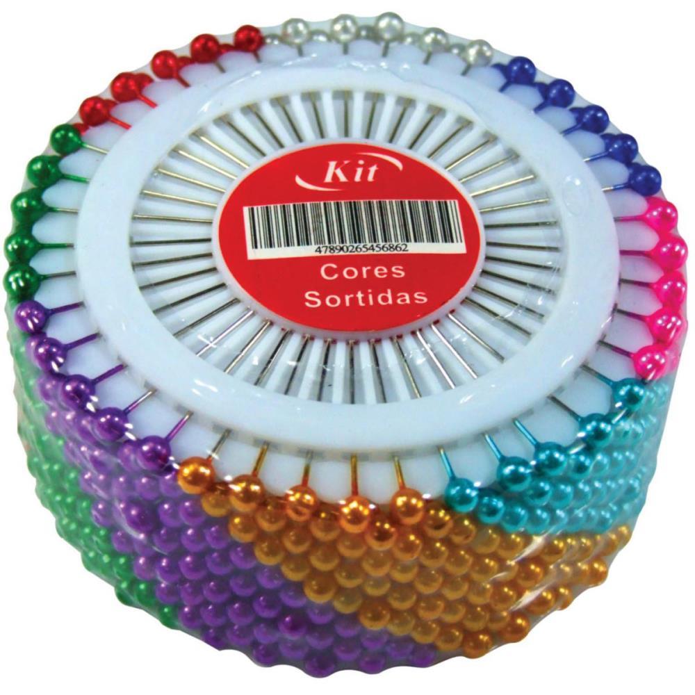 ALFINETE COSTURA KIT CABECA COLORIDA DISCO KIT PCT.C/12