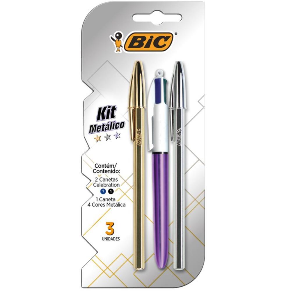 CANETA ESFEROGRAFICA KIT PREMIUM METALICO BIC BL.C/03