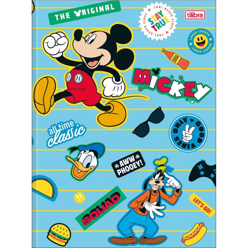 CADERNO BROCHURAO CAPA DURA MICKEY 80FLS. TILIBRA PCT.C/05