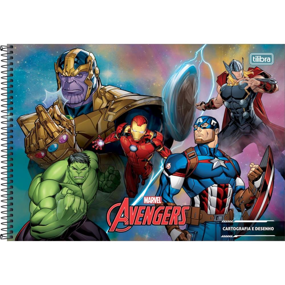 CADERNO DESENHO UNIV CAPA DURA AVENGERS 80FLS. TILIBRA PCT.C/04