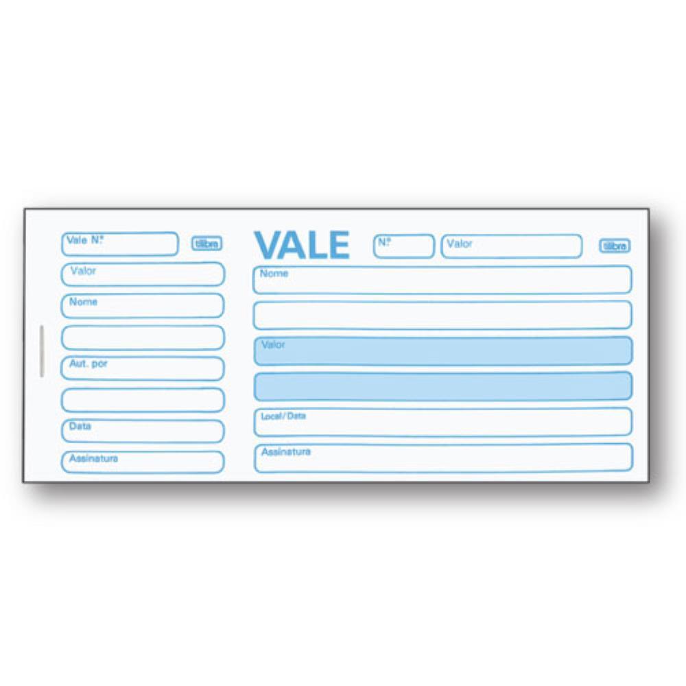 IMPRESSO VALE 50 FOLHAS COM CANHOTO TILIBRA PCT.C/20
