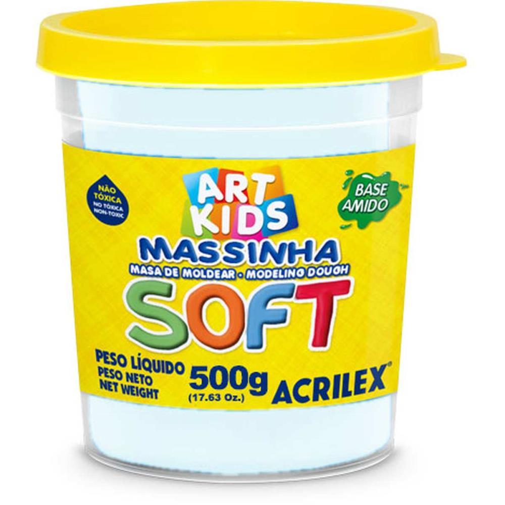 MASSA PARA MODELAR SOFT 500G.BRANCO NEVE BS AMIDO ACRILEX POTE