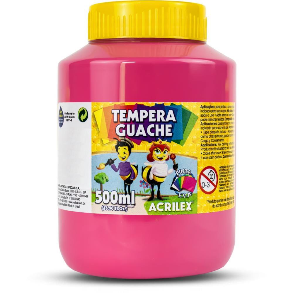 TINTA GUACHE 500ML ROSA ACRILEX CX.C/06