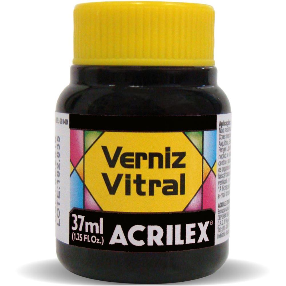 VERNIZ VITRAL PRETO 37ML. ACRILEX CX.C/06