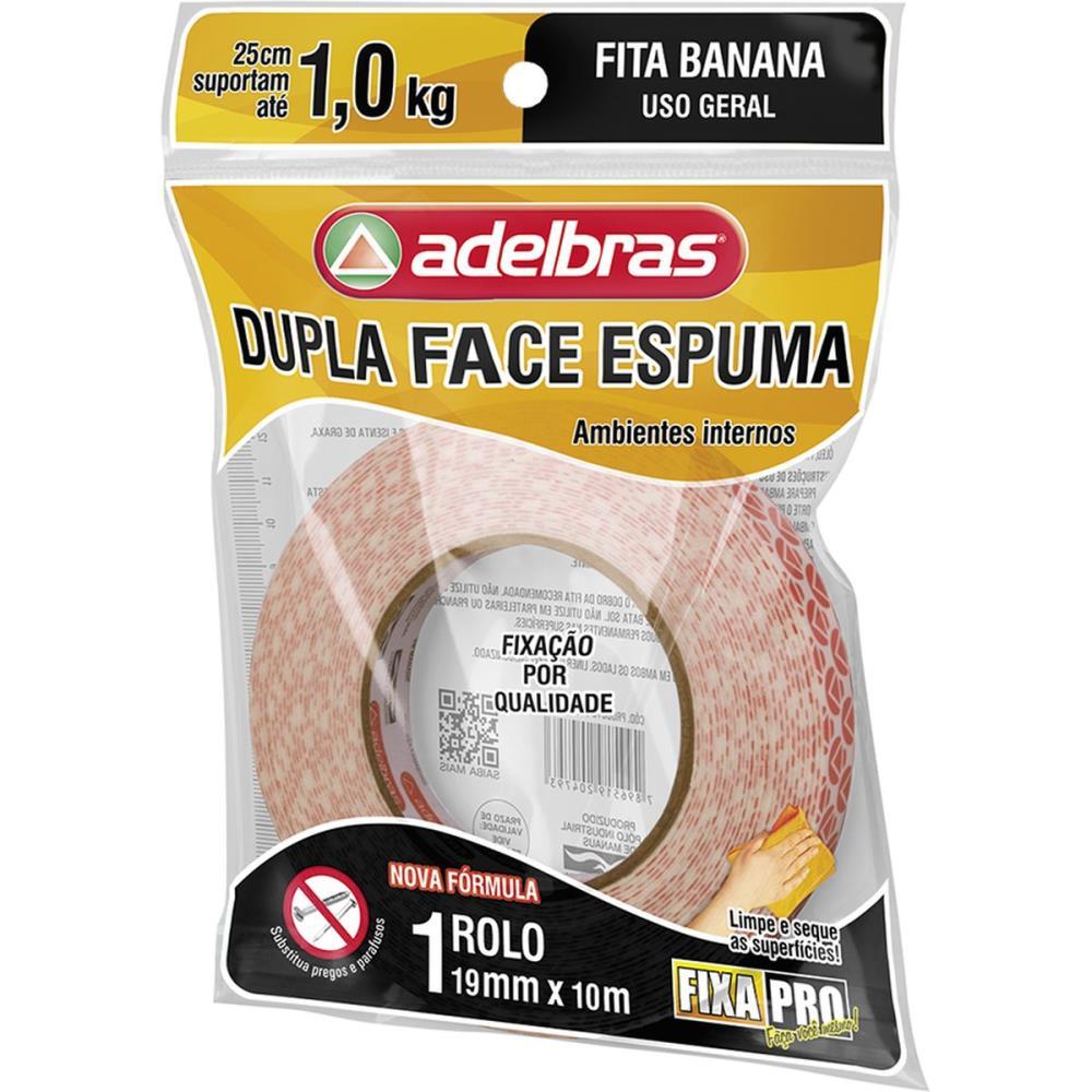 FITA DUPLA FACE FIXA PRO ESPUMA 19MMX10M ADELBRAS UNIDADE