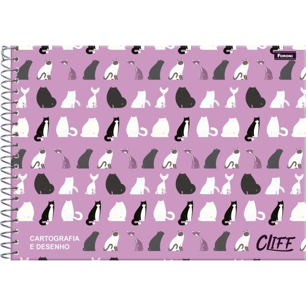 CADERNO DESENHO UNIV CAPA DURA CLIFF MASC/FEM 80FLS. FORONI PCT.C/04