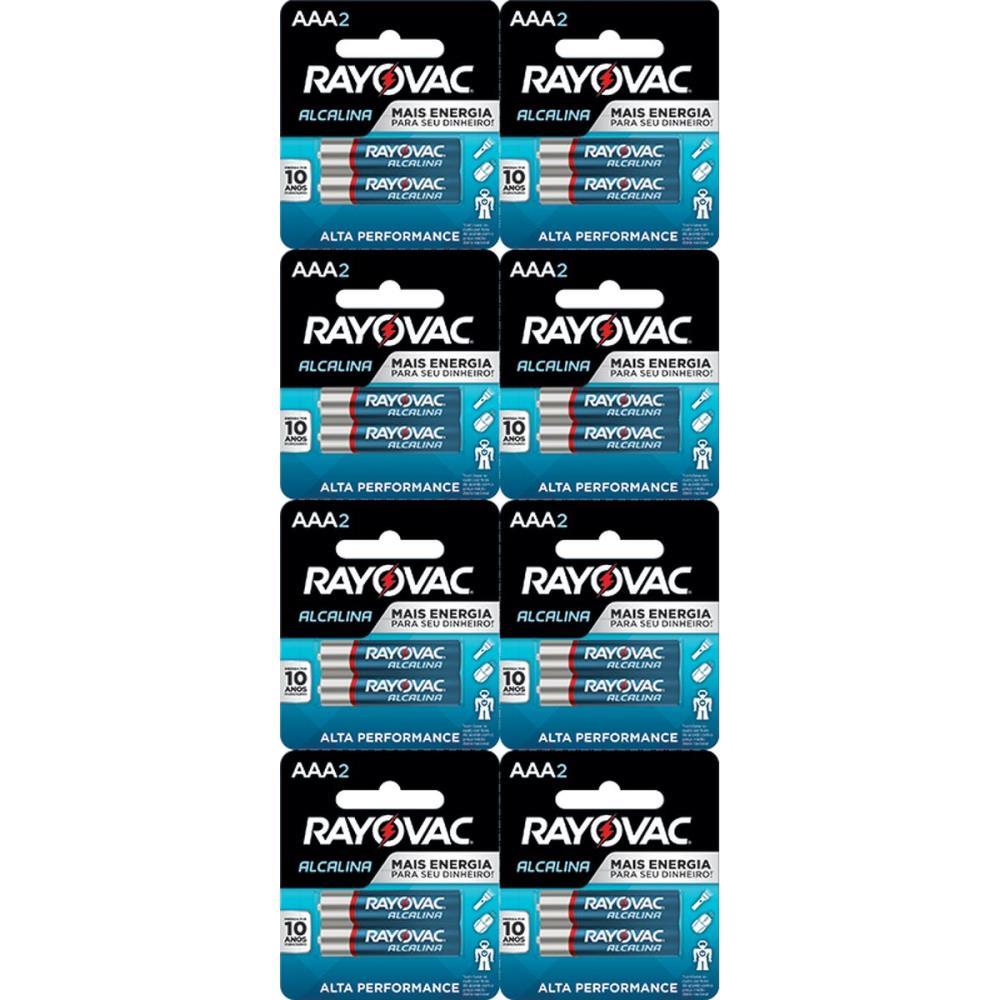 PILHA ALCALINA PALITO AAA 8CARTELASX2UNIDADES RAYOVAC CARTELA