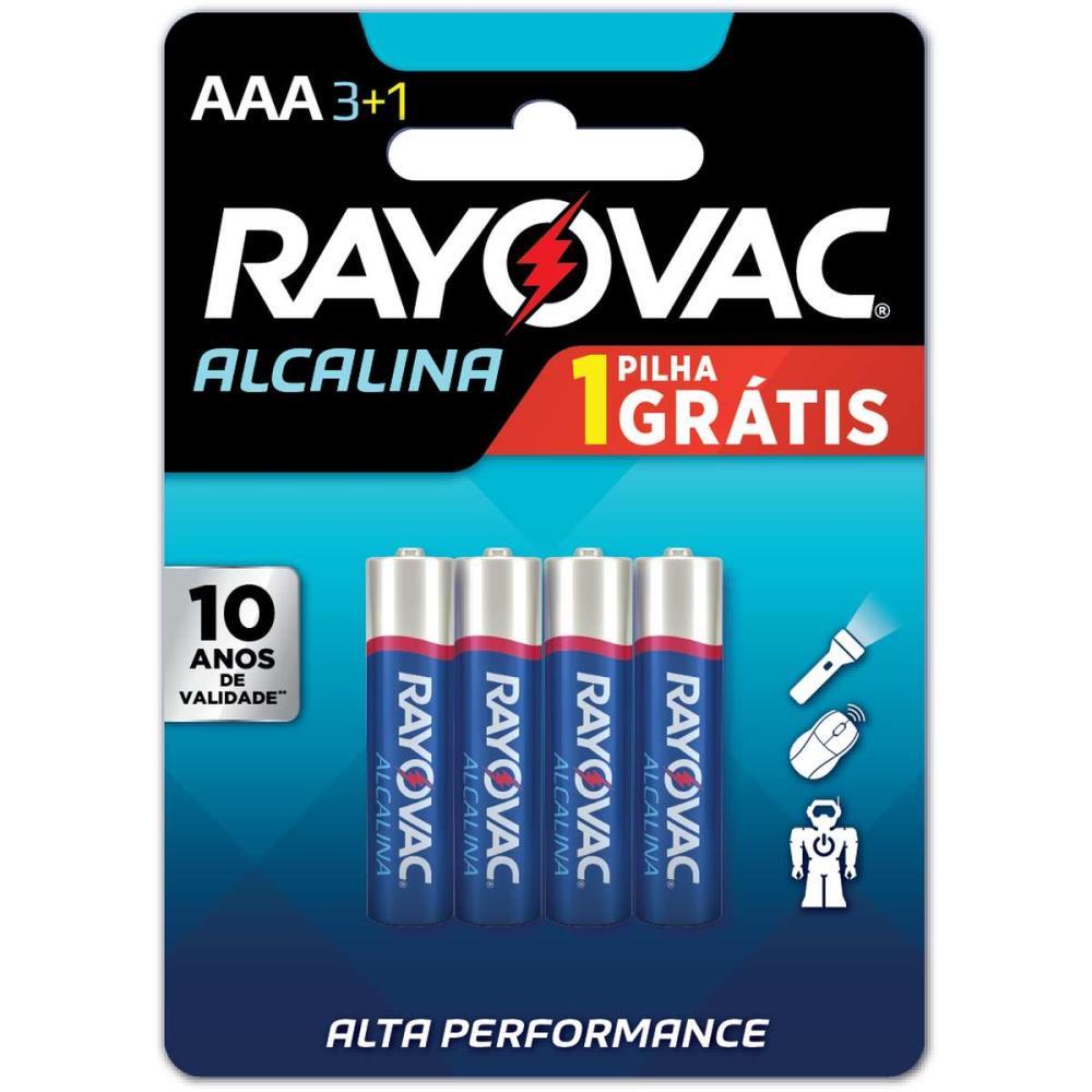 PILHA ALCALINA PALITO AAA LEVE 4 PAGUE 3 RAYOVAC BL.C/04