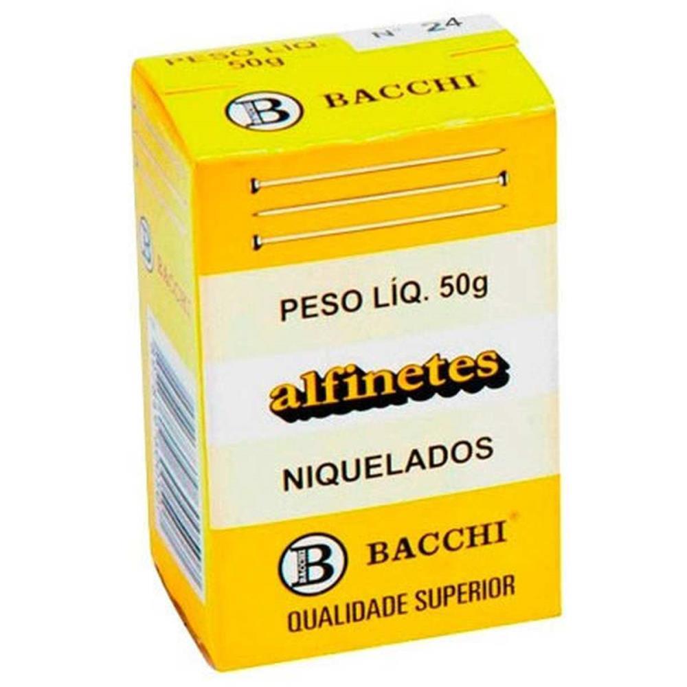 ALFINETE COSTURA N.24 ACO NIQUELADO 50G BACCHI PCT.C/20