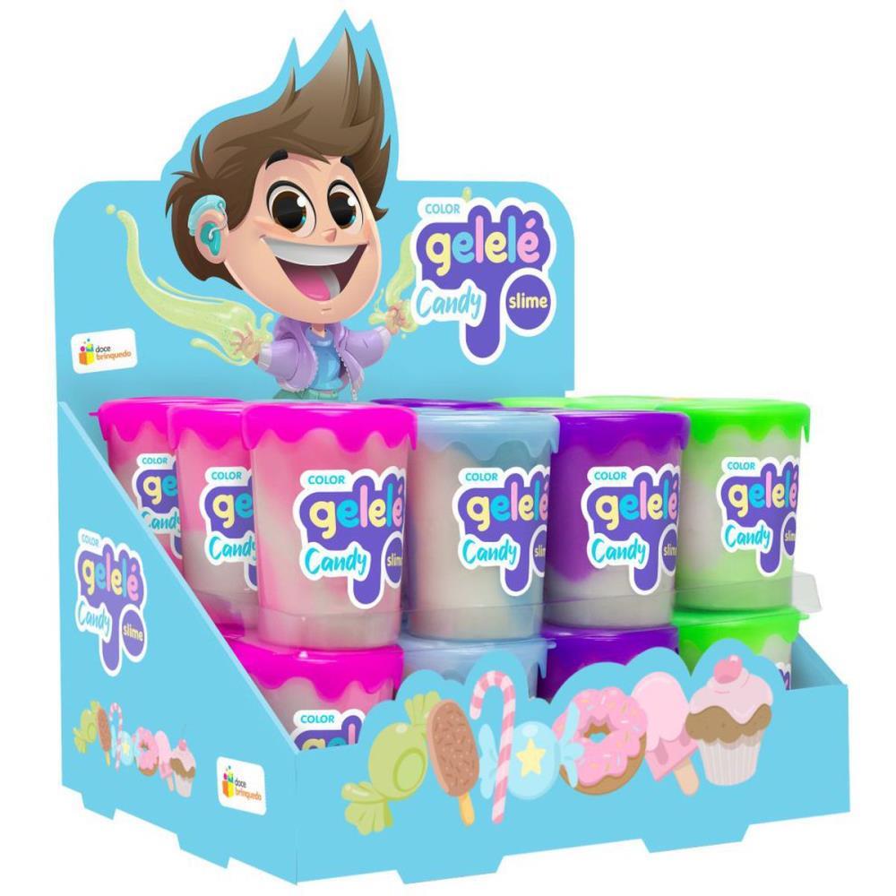 SLIME GELELE SLIME CANDY COLOR 180G DOCE BRINQUEDO DP.C/24