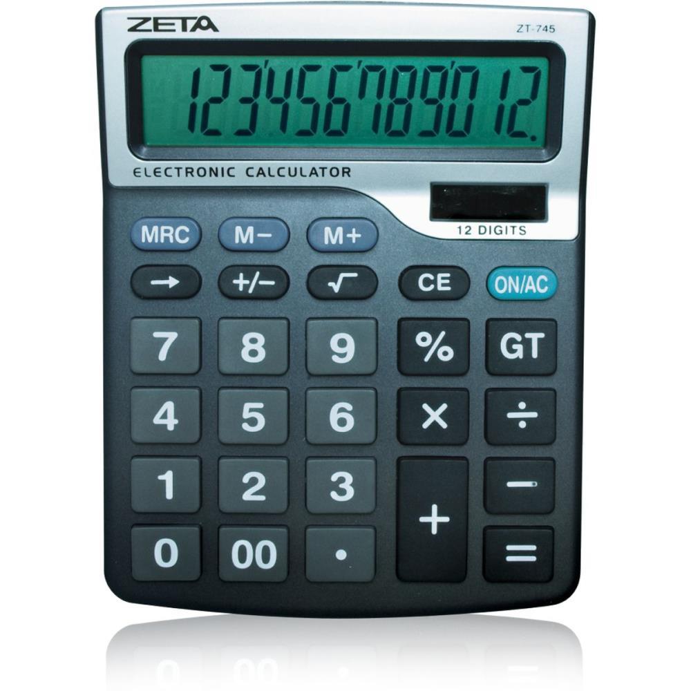 CALCULADORA DE MESA 12 DIG. ZETA VISOR GRD PR.SOL PROCALC UNIDADE